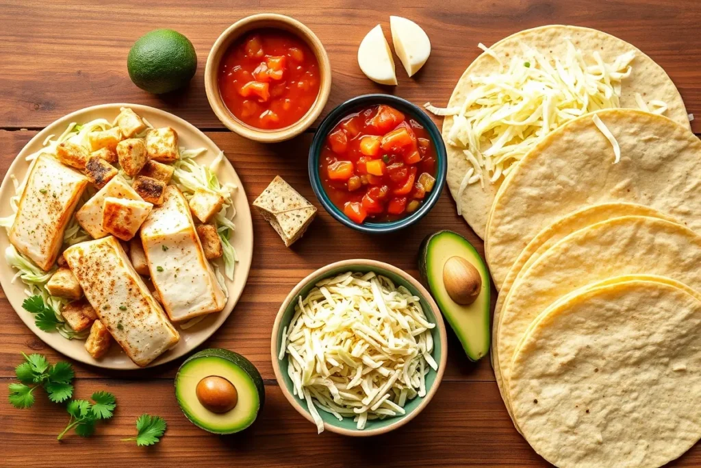 Ingredients for Trader Joe's fish recipe tacos.