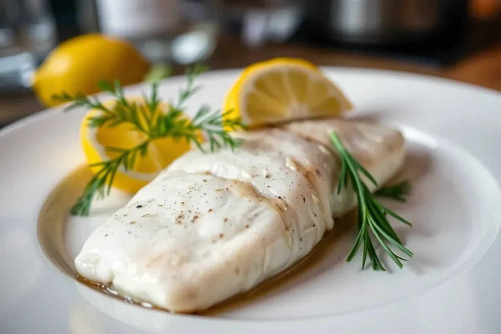 Elegant pan-fried Dover sole fillet with lemon and herbs