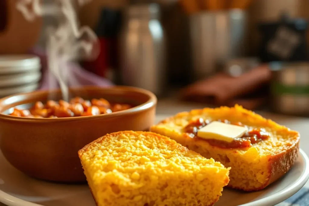 Cornbread Served with Chili