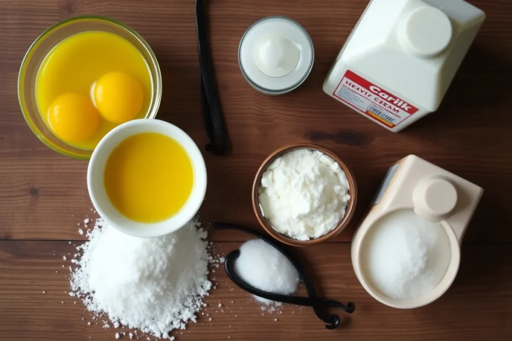 Crème Brûlée and Custard Ingredients