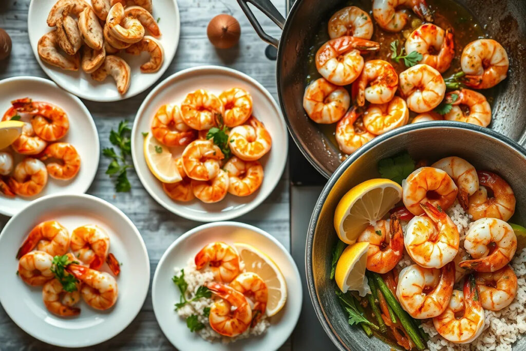 Tasty naturally cooked shrimp served on a plate.