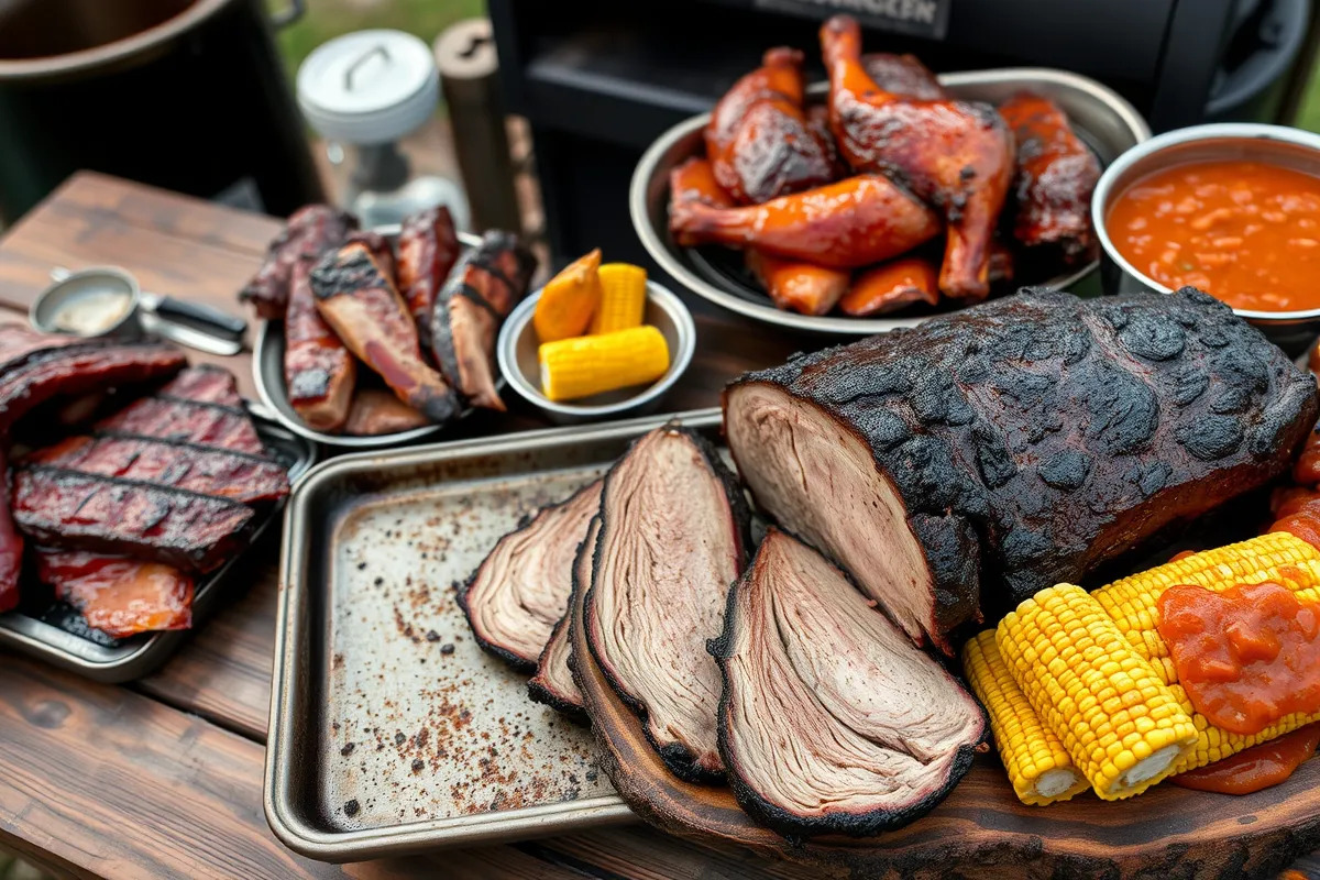 The best food to cook in a smoker includes various meats and sides.