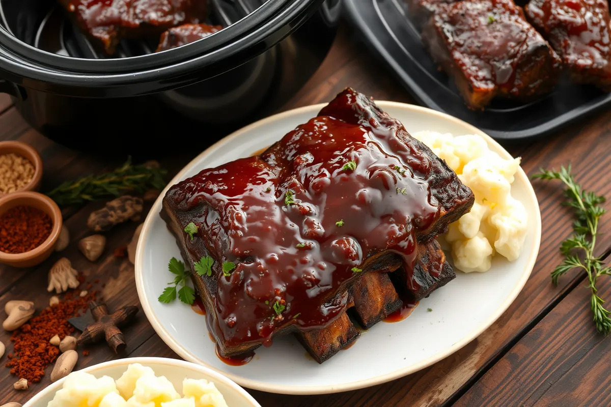 Naturally flavorful beef ribs on a platter