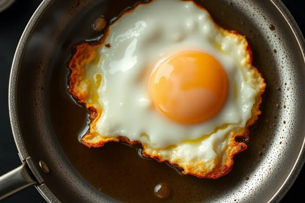 Frying an egg in buldak