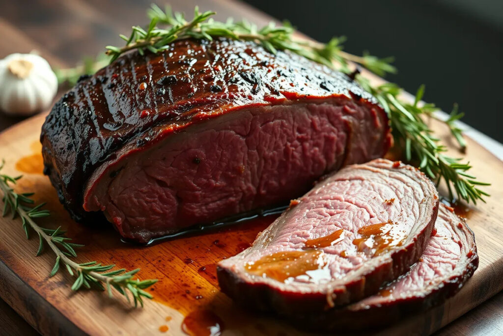 Delicious naturally cooked bottom round roast.