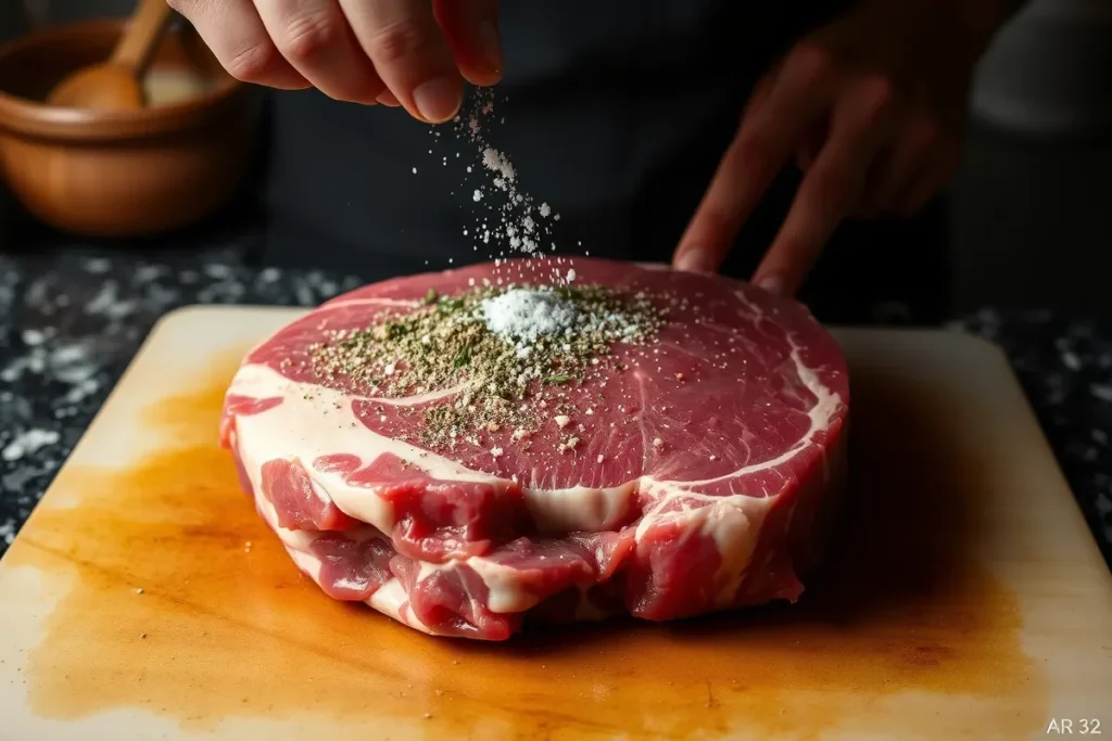 Naturally seasoning a 2.5 lb meat cut.